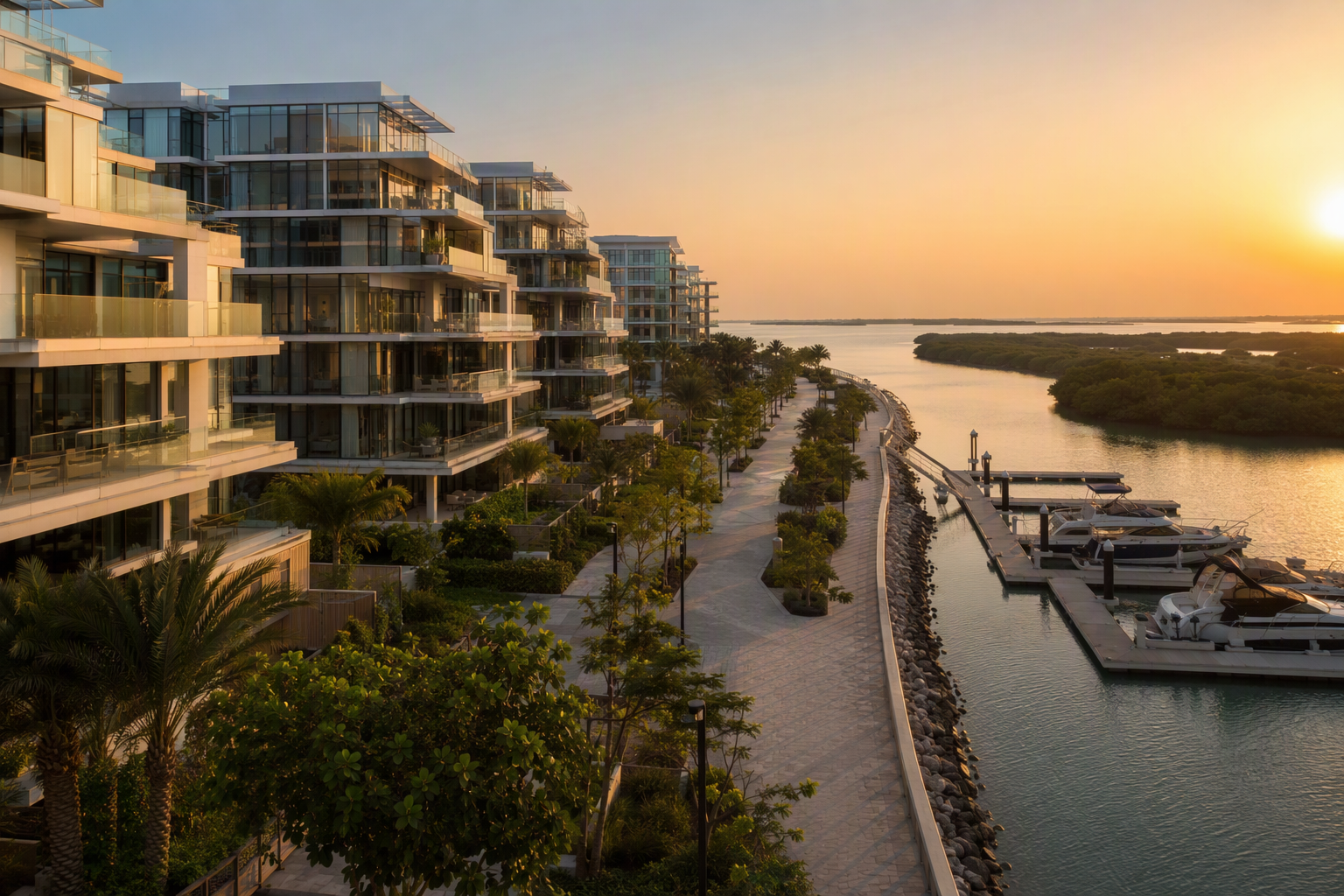 Fahid Beach Residences by Aldar on Fahid Island, Abu Dhabi - beachfront exterior